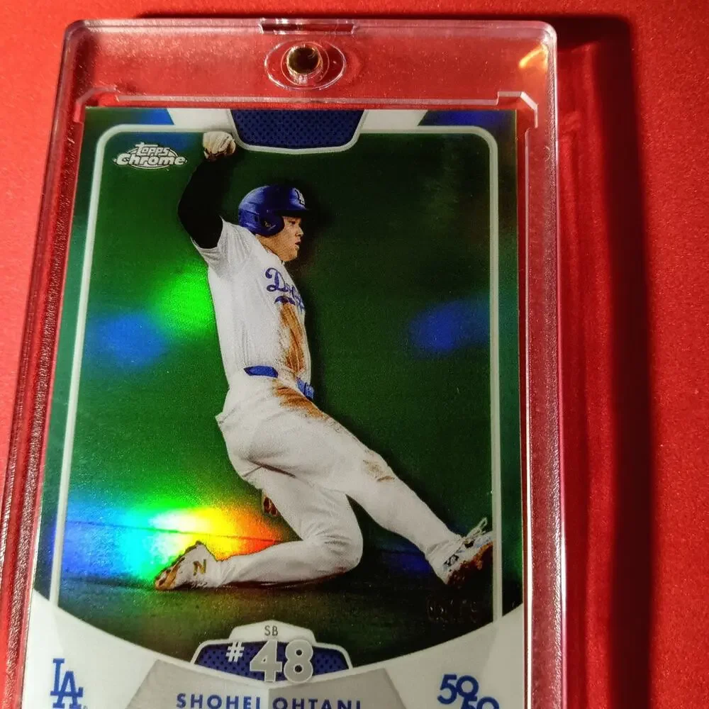 Shohei Ohtani Topps 50/50 Set SB #48 card #95 Green Chrome Refractor SSP 05/75 - Picture 5 of 8